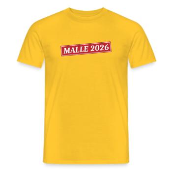 Malle 2026 - Men's T-Shirt - yellow - Front - AI Model Male 178 dark (178cm)