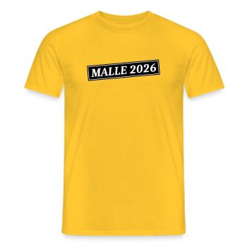 Malle 2026 - Men's T-Shirt - yellow - Front - AI Model Male 178 dark (178cm)