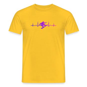 Klassisches Snowboard Motiv für Frauen - Männer T-Shirt - Gelb - Vorne - AI Model Male 178 dark (178cm)