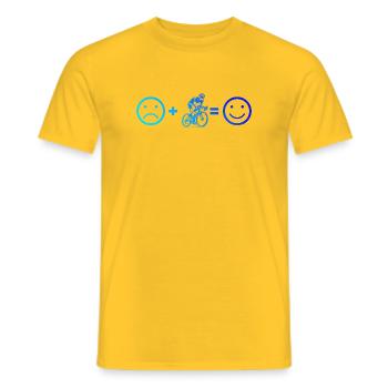 Message clair sur le vélo de route - T-shirt homme - jaune - Devant - AI Model Male 178 dark (178cm)