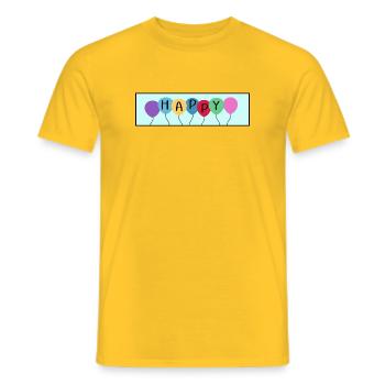 Geburtstag Happy Birthday - Männer T-Shirt - Gelb - Vorne - AI Model Male 178 dark (178cm)