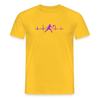 Geschenkidee für Padel Club Fans mit Padel Zubehör - Männer T-Shirt - Gelb - Vorne - AI Model Male 178 dark (178cm)