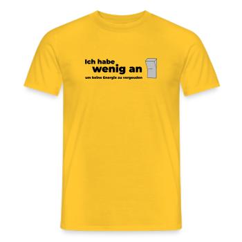 WENIG AN - Männer T-Shirt - Gelb - Vorne - AI Model Male 178 dark (178cm)