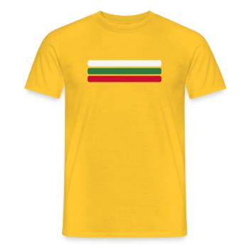Bulgarien Flagge Minimal - Fahne Fan Streifen Desi - Männer T-Shirt - Gelb - Vorne - AI Model Male 178 dark (178cm)