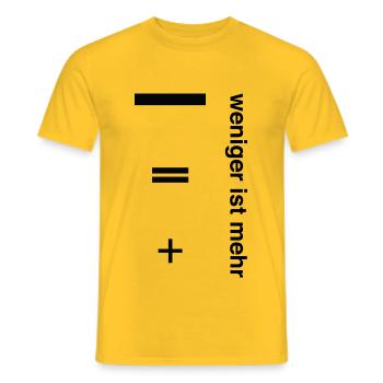 Weniger ist mehr Bauhaus Design 2 - Männer T-Shirt - Gelb - Vorne - AI Model Male 178 dark (178cm)