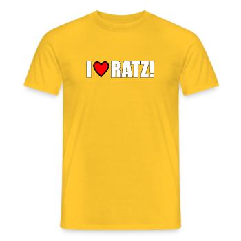 Ich liebe Ratz! - Männer T-Shirt - Gelb - Vorne - AI Model Male 178 dark (178cm)