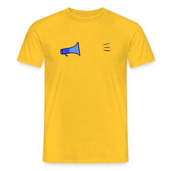 Megafon Text Template - Men's T-Shirt - yellow - Front - AI Model Male 178 dark (178cm)