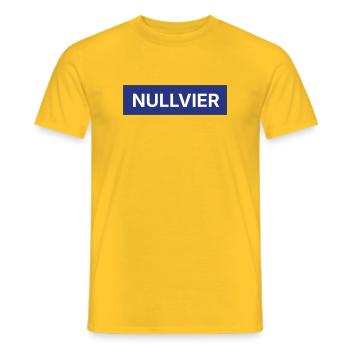 Nullvier Box Logo - Men's T-Shirt - yellow - Front - AI Model Male 178 dark (178cm)