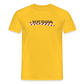 Unwearable – Black Humor Statement Design - Men's T-Shirt - yellow - Front - AI Model Male 178 dark (178cm)