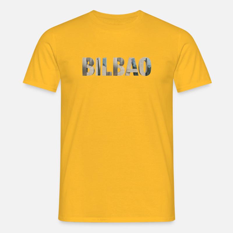 BILBAO – Modern Architectural Typography - Männer T-Shirt - Gelb