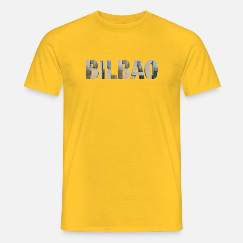 BILBAO – Modern Architectural Typography - Men's T-Shirt - yellow