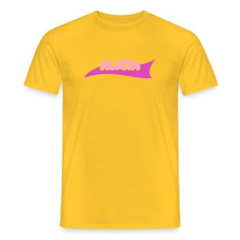 Geschenk für Alicia - Männer T-Shirt - Gelb - Vorne - AI Model Male 178 dark (178cm)
