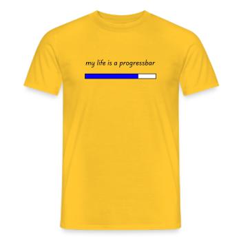 my life is a progressbar - Men's T-Shirt - yellow - Front - AI Model Male 178 dark (178cm)