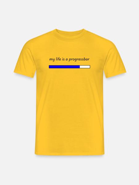 my life is a progressbar - Men's T-Shirt - yellow
