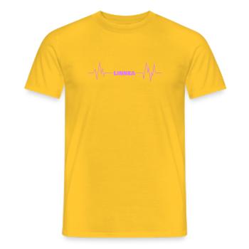 Linnea as a heartbeat - Men's T-Shirt - yellow - Front - AI Model Male 178 dark (178cm)