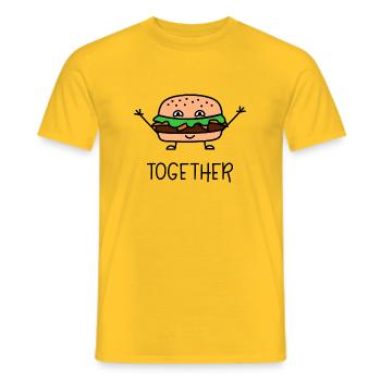 Burger Better Together 1 coordonnés pour le couple - T-shirt homme - jaune - Devant - AI Model Male 178 dark (178cm)