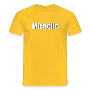 Michelle - (Vorname) - Männer T-Shirt - Gelb - Vorne - AI Model Male 178 dark (178cm)