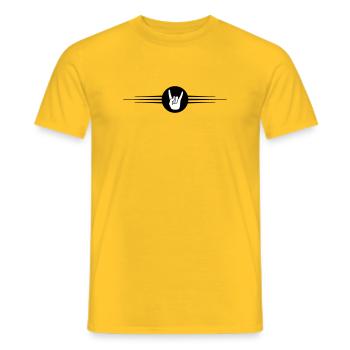Party Hand Symbol Linie - Männer T-Shirt - Gelb - Vorne - AI Model Male 178 dark (178cm)