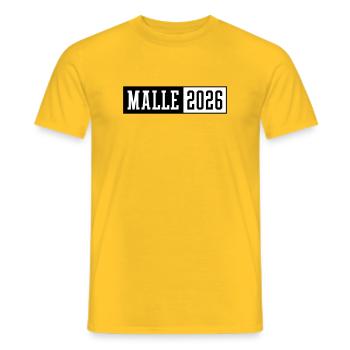 Malle 2026 - Men's T-Shirt - yellow - Front - AI Model Male 178 dark (178cm)