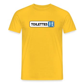 Male Female WC Panel - Men's T-Shirt - yellow - Front - AI Model Male 178 dark (178cm)
