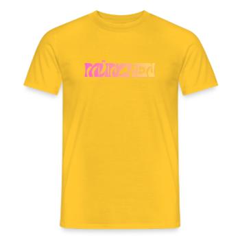 Muenchen_Schriftzug Bavière - T-shirt homme - jaune - Devant - AI Model Male 178 dark (178cm)