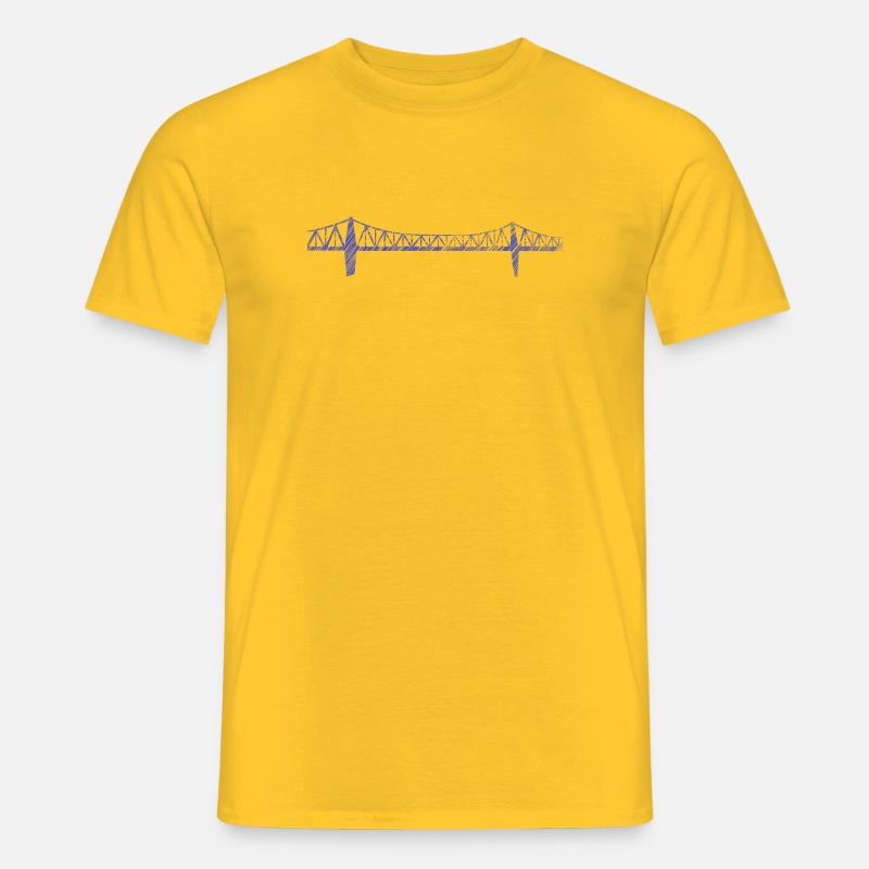 Rendsburger Hochbrücke – Urban Scribble Art Design - Männer T-Shirt - Gelb