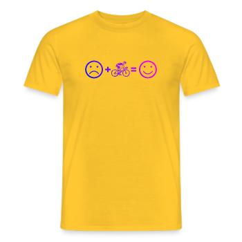 Gift idea for a road bike with road bike - Men's T-Shirt - yellow - Front - AI Model Male 178 dark (178cm)