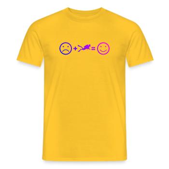 Idée cadeau pour un apnéiste avec apnée - T-shirt homme - jaune - Devant - AI Model Male 178 dark (178cm)