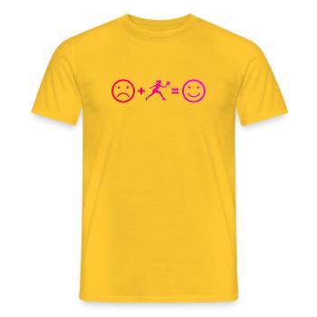 Padel Zubehör Geschenkidee für Padel Anfänger Fans - Männer T-Shirt - Gelb - Vorne - AI Model Male 178 dark (178cm)