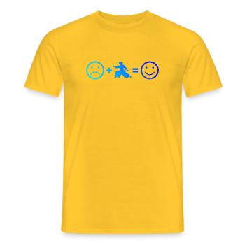 The Aikido students and Aikido fit together - Men's T-Shirt - yellow - Front - AI Model Male 178 dark (178cm)