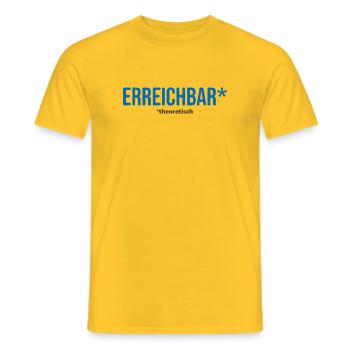 ENTSPANNT* – mit Vorbehalt - Männer T-Shirt - Gelb - Vorne - AI Model Male 178 dark (178cm)