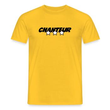 Sänger – Musik, Bühne, Leidenschaft, Stimme, Performance - Männer T-Shirt - Gelb - Vorne - AI Model Male 178 dark (178cm)