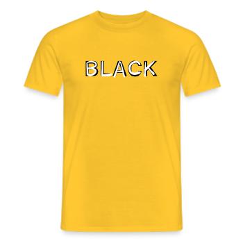 BLACK - Männer T-Shirt - Gelb - Vorne - AI Model Male 178 dark (178cm)