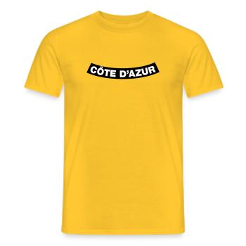 Côte D'Azur Chapter Element (Bachelor Party MC Rocker Design) - Men's T-Shirt - yellow - Front - AI Model Male 178 dark (178cm)