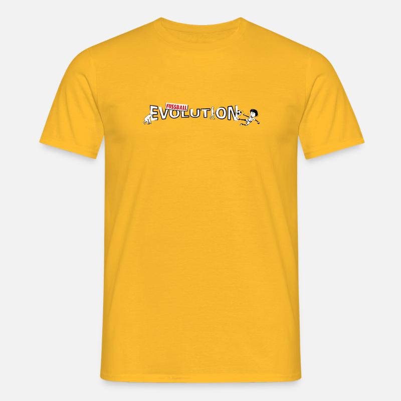 Fussball Evolution | Evolution Design - Männer T-Shirt - Gelb