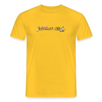 Skateboarder Design | Skate-Evolution - Männer T-Shirt - Gelb - Vorne - AI Model Male 178 dark (178cm)