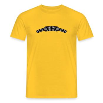 2026 Outline - Men's T-Shirt - yellow - Front - AI Model Male 178 dark (178cm)