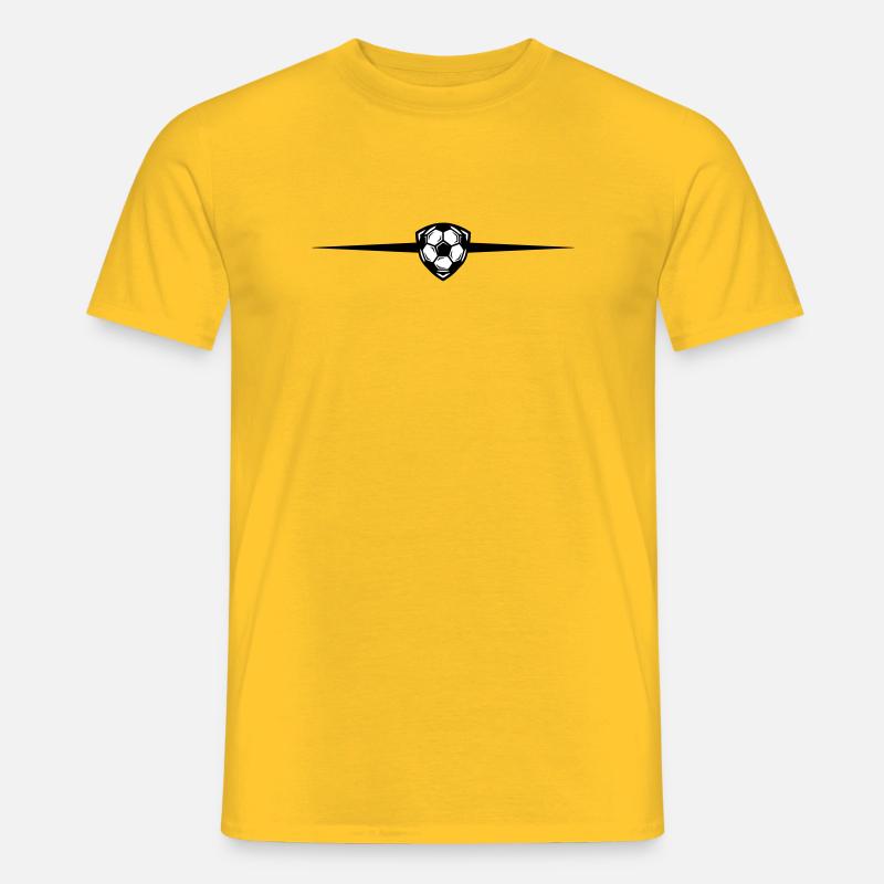 Fussball Symbol Linie - Männer T-Shirt - Gelb