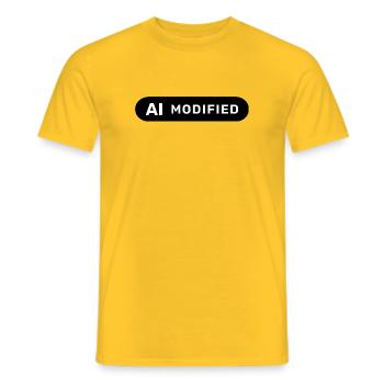 AI Modified - Men's T-Shirt - yellow - Front - AI Model Male 178 dark (178cm)