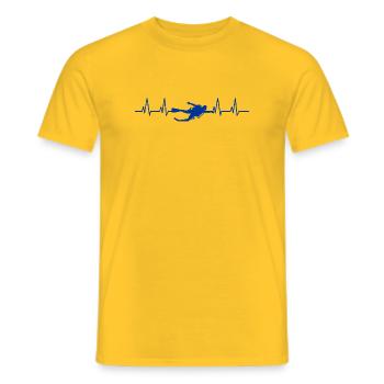 Taucher Herzschlag Tauchen - Männer T-Shirt - Gelb - Vorne - AI Model Male 178 dark (178cm)