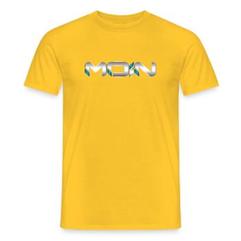 Hello - Men's T-Shirt - yellow - Front - AI Model Male 178 dark (178cm)