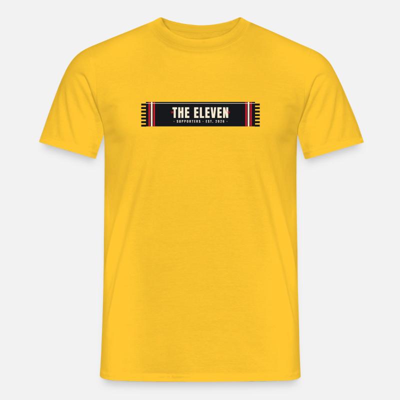 Die Elf — Design des Stützerschals - Männer T-Shirt - Gelb