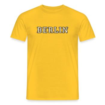 Berlin (Vintage/Weiß) - Männer T-Shirt - Gelb - Vorne - AI Model Male 178 dark (178cm)