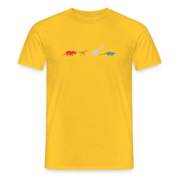 Dino Dinosaur Rétro - T-shirt homme - jaune - Devant - AI Model Male 178 dark (178cm)