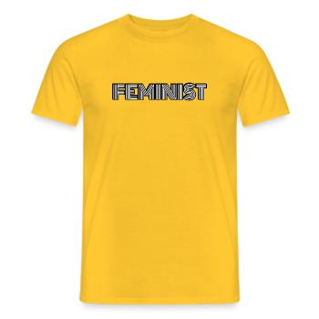 féministe - T-shirt homme - jaune - Devant - AI Model Male 178 dark (178cm)