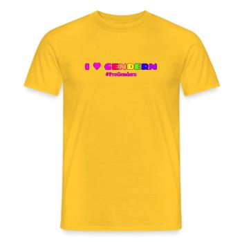 I Love Gendern Geschenkidee Pro Gendern  - Männer T-Shirt - Gelb - Vorne - AI Model Male 178 dark (178cm)