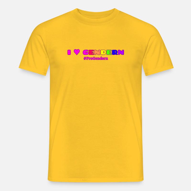 I Love Gendern Geschenkidee Pro Gendern - Männer T-Shirt - Gelb