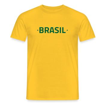 Brésil - T-shirt homme - jaune - Devant - AI Model Male 178 dark (178cm)