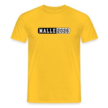 Malle 2026 - Men's T-Shirt - yellow - Front - AI Model Male 178 dark (178cm)