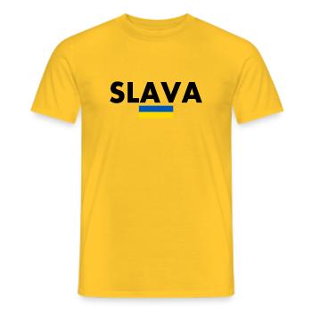Slava - Men's T-Shirt - yellow - Front - AI Model Male 178 dark (178cm)